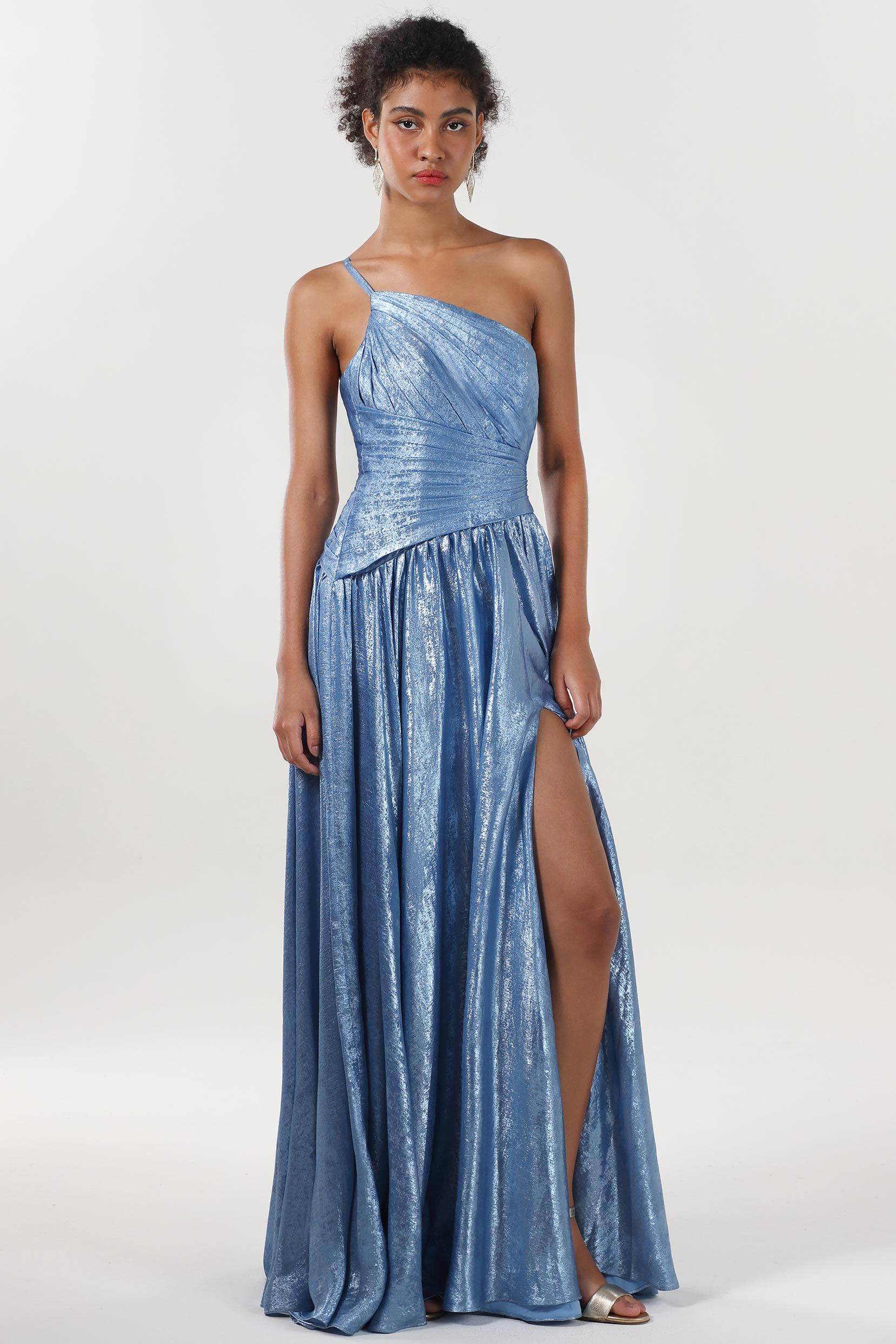 A-line Maxi Metallic Formal Dress CS0650 - COCOMELODY